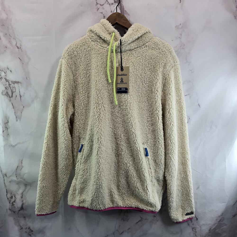 Chubbies Hoodie Mens Medium High Pile Pullover Sweatshirt Teddy Sherpa Snow Day